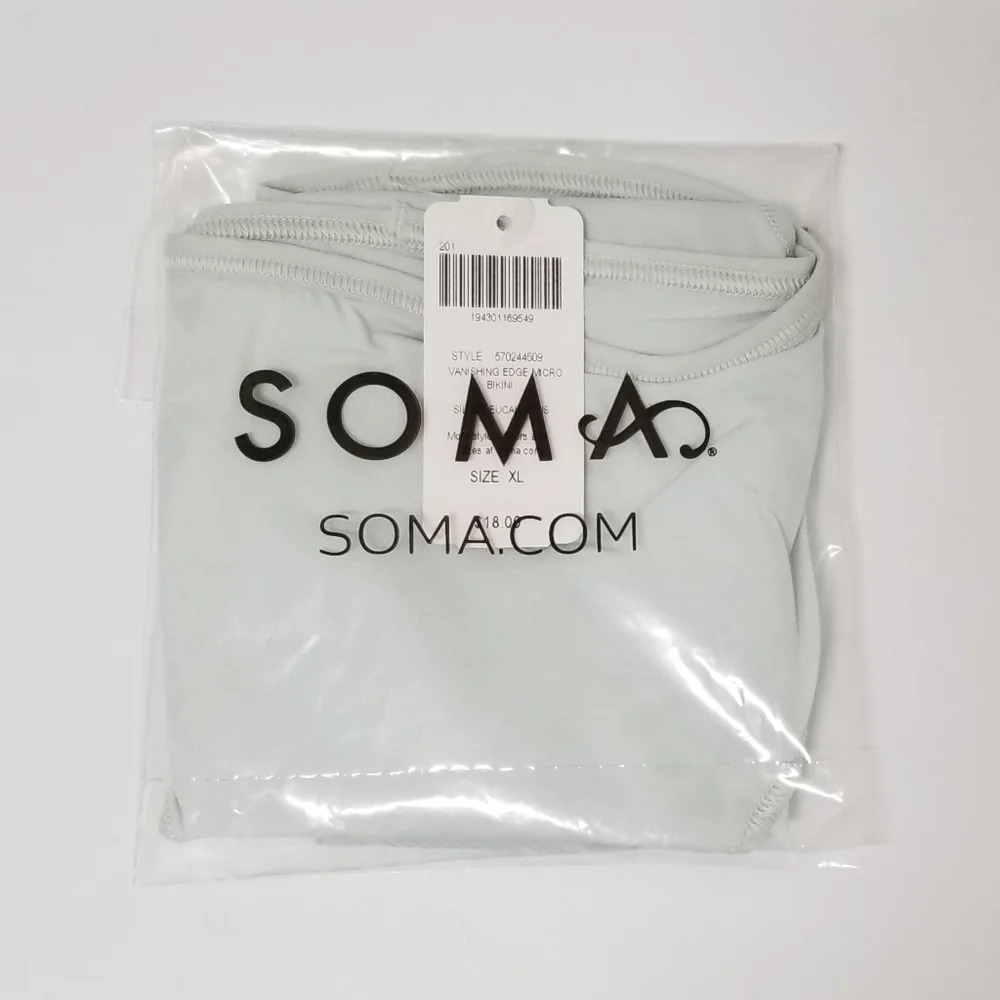 SOMA VANISHING EDGE Microfiber Bikini Panty Silver Eucalyptus XL